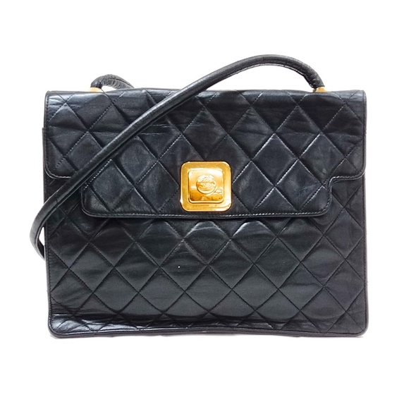 Chanel Bag Matelasse Push lock Black Lamb Skin - Picture 1 of 13